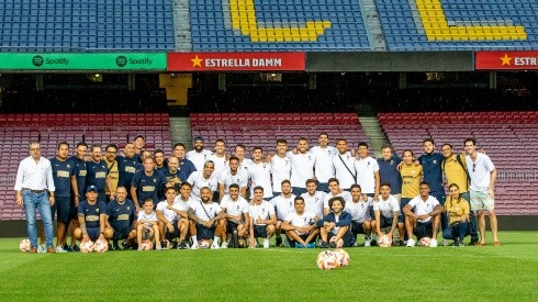 Pumas reconoció el campo de juego del estadio del FC Barcelona.