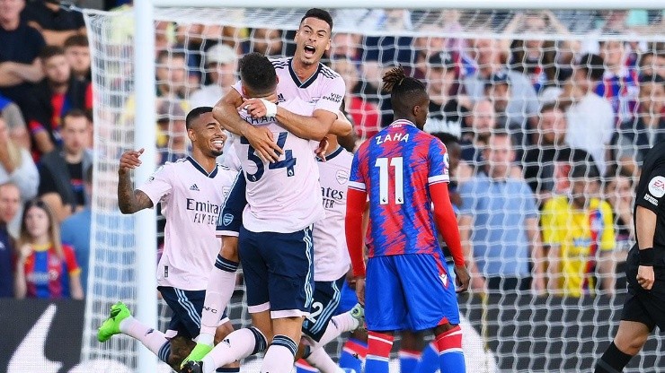 Arsenal y su eufórico festejo ante Crystal Palace.