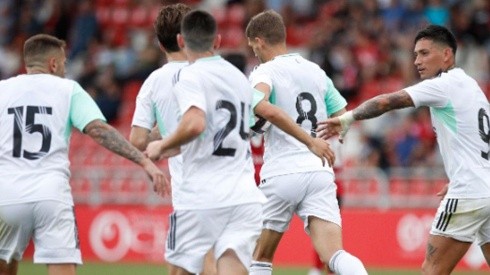 Festejo de gol de Osasuna.