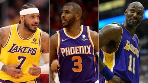 Carmelo Anthony, Chris Paul and Karl Malone
