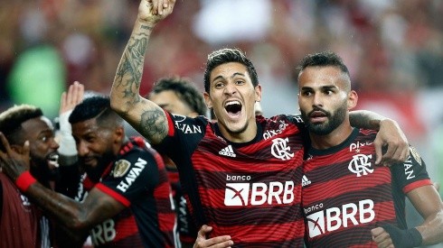 Festejo de gol de Flamengo.