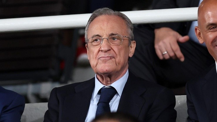 Florentino Pérez en el partido de Real Madrid ante Frankfurt.