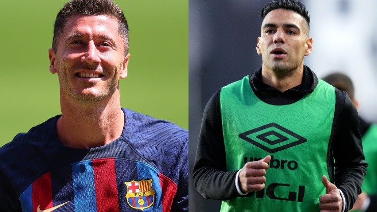 Robert Lewandowski y Radamel Falcao, figuras de este Barcelona vs. Rayo.