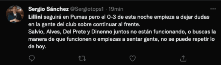 Aficionados de Pumas molestos con Lillini | Twitter