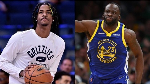 Ja Morant of the Memphis Grizzlies and Draymond Green of the Golden State Warriors