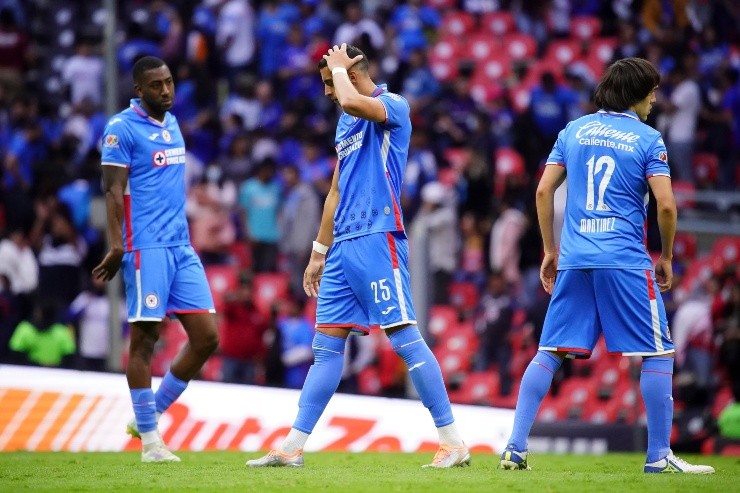 Ciudad de Mexico, 14 de agosto de 2022. Ramiro Funes Mori en lamento, durante el partido de la jornada 8 del torneo Apertura 2022 de la Liga BBVA MX, entre la Máquina Celeste del Cruz Azul y los Diablos Rojos del Toluca, celebrado en el estadio Azteca. Foto: Imago7/ Rafael Vadillo