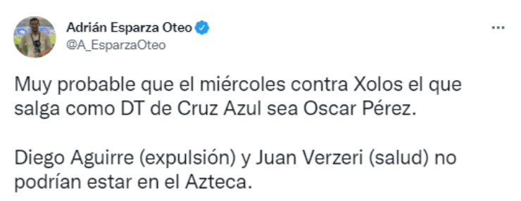 Óscar Pérez, DT de emergencia en Cruz Azul