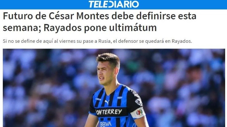 Informan que César Montes podría no ir a Rusia. (Telediario)