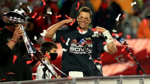 Tom Brady celebrando el Super Bowl LV