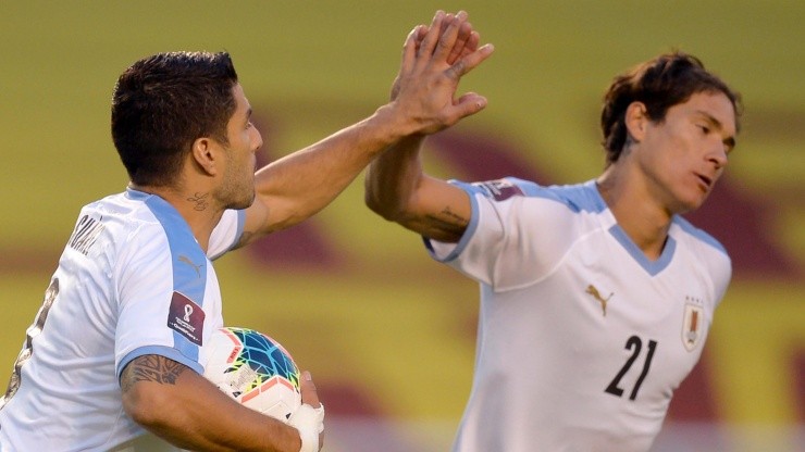 Luis Suárez y Darwin Núñez con la Selección Uruguaya.