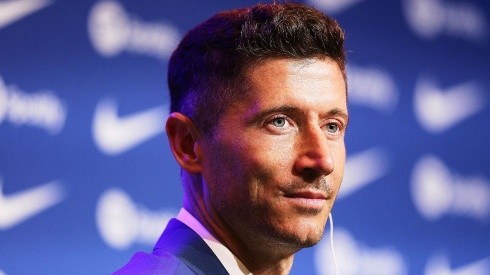 Lewandowski en presentación con Barcelona.