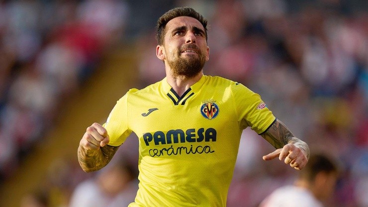 Paco Alcácer en festejo con Villarreal.