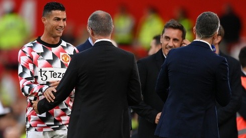 Getty Images/Michael Regan - Cristiano Ronaldo chama a atenção do jogo contra o Liverpool