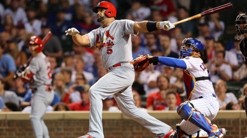 Albert Pujols conectando cuadrangular con St. Louis Cardinals ante Chicago Cubs