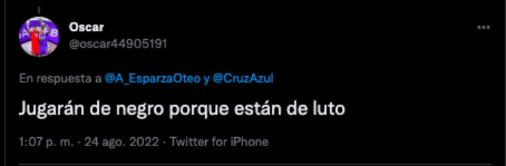 Críticas de la afición de Cruz Azul por usar uniforme negro | Twitter