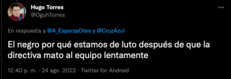 Críticas de la afición de Cruz Azul por usar uniforme negro | Twitter