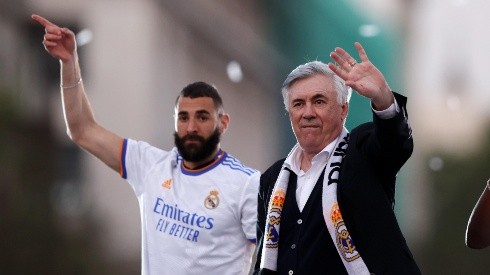 Karim Benzema y Carlo Ancelotti