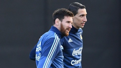Lionel Messi (left) and Angel Di Maria.
