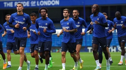 Chelsea en entrenamiento en Stanford Bridge.