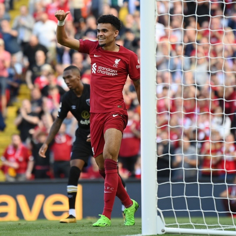 Doblete de Luis Díaz y goleada histórica de Liverpool sobre Bournemouth