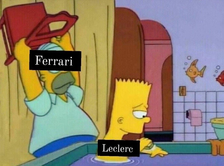Los memes destruyen a Ferrari y Leclerc.