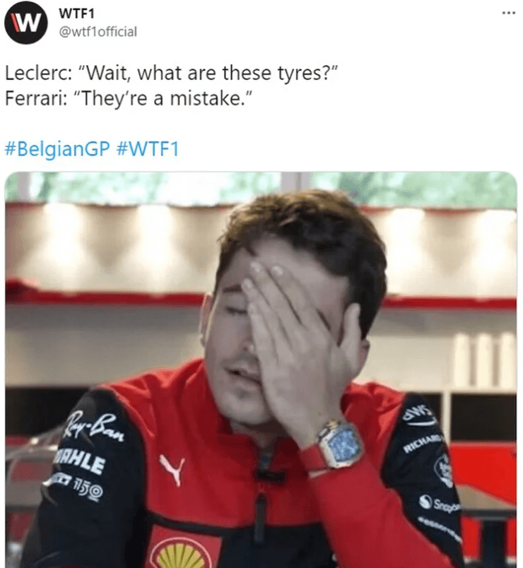 Los memes destruyen a Ferrari y Leclerc.