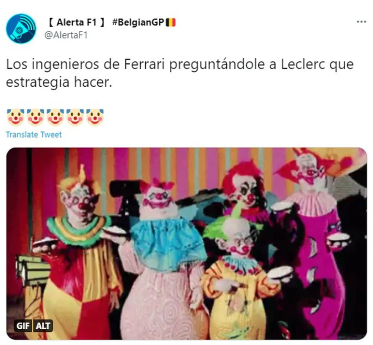 Los memes destruyen a Ferrari y Leclerc.