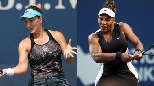 Danka Kovinic (left) and Serena Williams