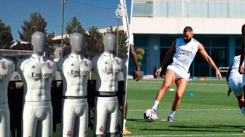 Barrera y entrenamiento de Real Madrid.