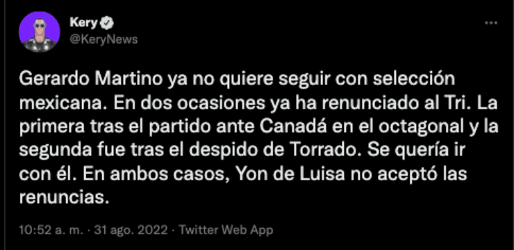 Tata Martino habría renunciado al Tri en dos ocasiones | Twitter