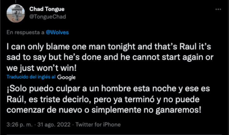 Fans del Wolves, molestos con Raúl Jiménez | Twitter