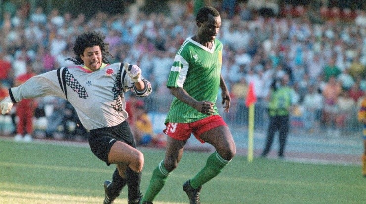 Roger Milla (Photo by Allsport/Getty Images)
