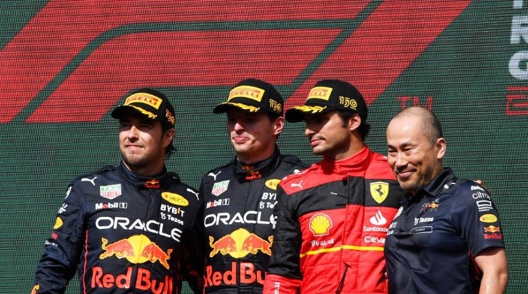 El podio del GP de Bélgica. (Getty Images)