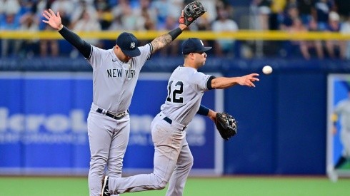 Gleyber Torres e Isiah Kiner-Falefa en New York Yankees