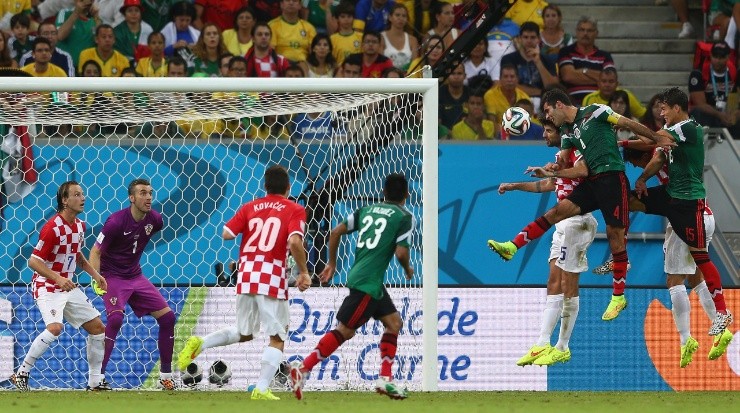 The exact moment when Rafael Marquez scored his third World Cup goal. Michael Steele/Getty Images)
