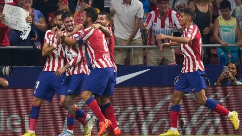 Atlético de Madrid en festejo de gol.