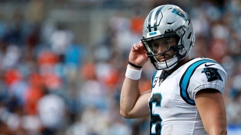 Baker Mayfield during his first game ever with the Carolina Panthers.