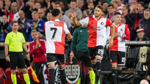 UEFA Europa League: Feyenoord v SK Sturm Graz Rotterdam - Alireza Jahanbakhsh of Feyenoord, Santiago Gimenez of Feyenoor