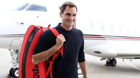 Roger Federer of Team Europe arrives ahead of the Laver Cup