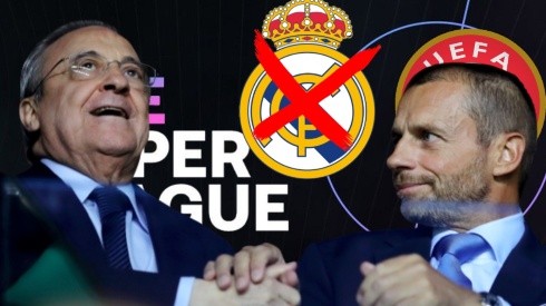 Florentino Pérez y Aleksander Ceferin, presidentes de Real Madrid y UEFA.