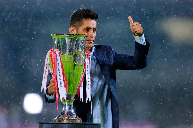 CIUDAD DE MEXICO, MEXICO - ABRIL 27: Jorge Campos durante el juego de ida de la final de la Liga de Campeones de la CONCACAF 2022, en el Estadio Olímpico Universitario el 27 de Abril de 2022 en la Ciudad de Mexico, Mexico. (Foto: Mauricio Salas/JAM MEDIA)