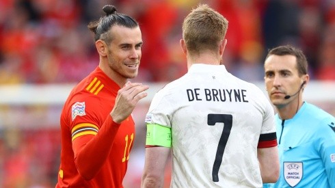 Gareth Bale of Wales and Kevin De Bruyne of Belgium