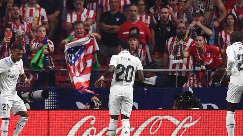 Vinicius Junior celebra ante Atlético de Madrid, junto con Rodrygo.