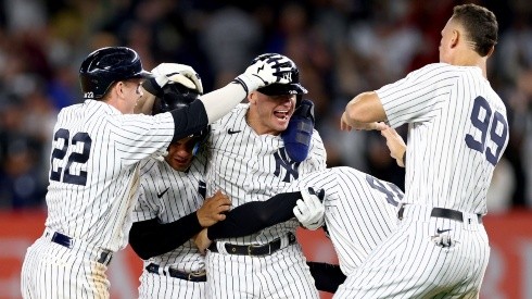 Aaron Judge celebrando triunfo de New York Yankees