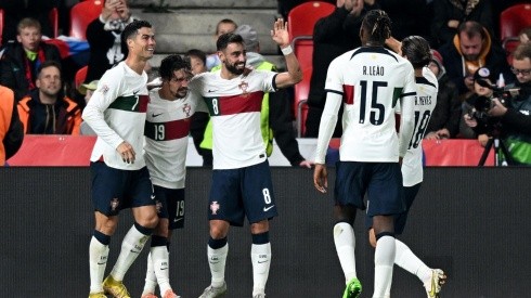 Portugal en celebración de gol.