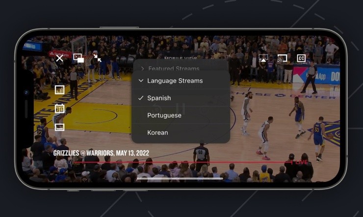 Los idiomas en la NBA App