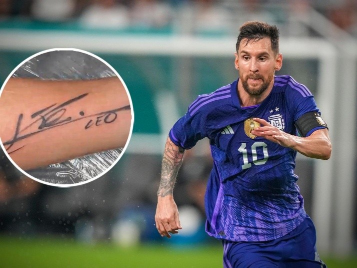 Insólito! El jugador argentino que le pidió una firma a Messi para tatuársela