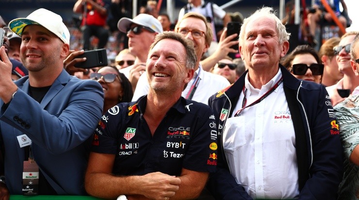 Horner y Marko sonrientes, una constante en el 2022. (Getty Images)