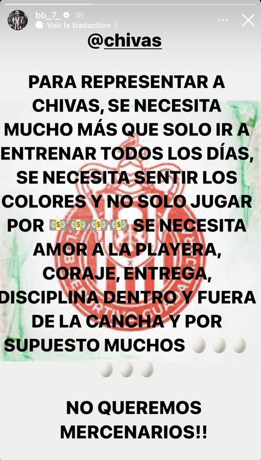 El mensaje del Bofo en Instagram.