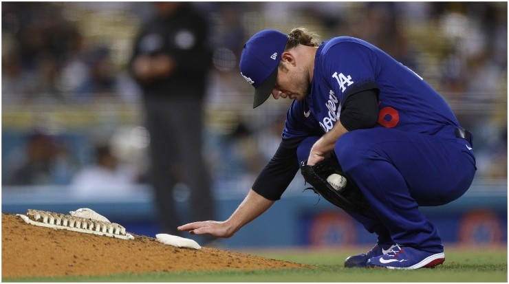 Kimbrel con la camiseta de los Dodgers. (Getty Images)